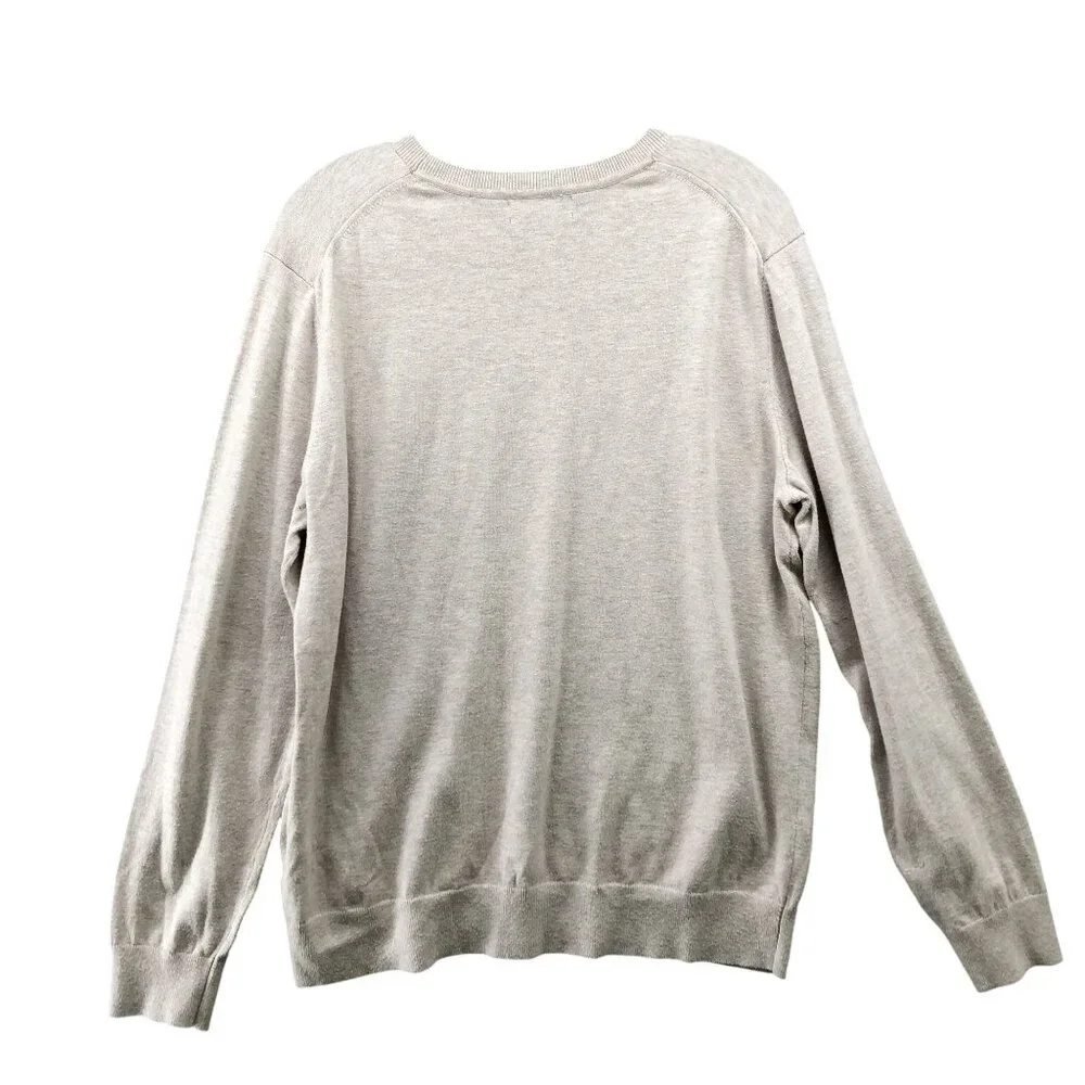 Banana Republic Eco Sweater Men XL Crewneck Lightweight Beige Cream Cotton Blend
